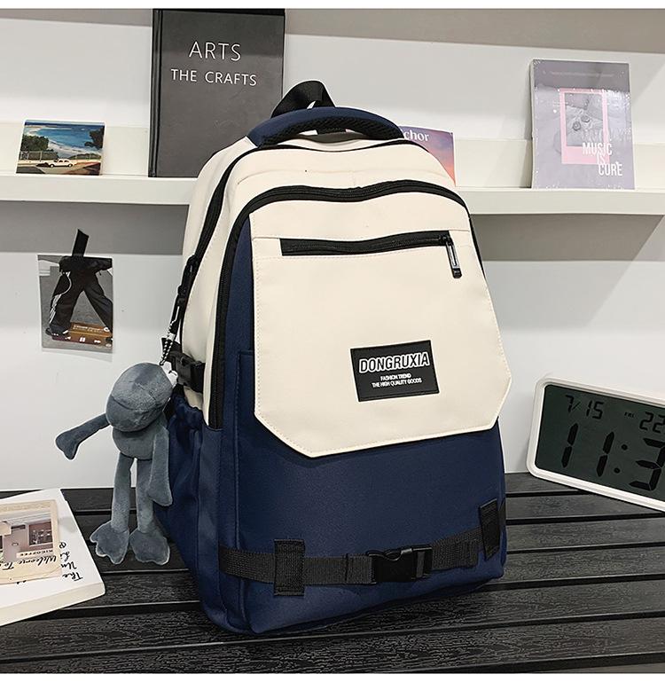 School bag new school bag men's Korean version ins trendy tooling style large capacity middle and high school students multi-compartment casual
