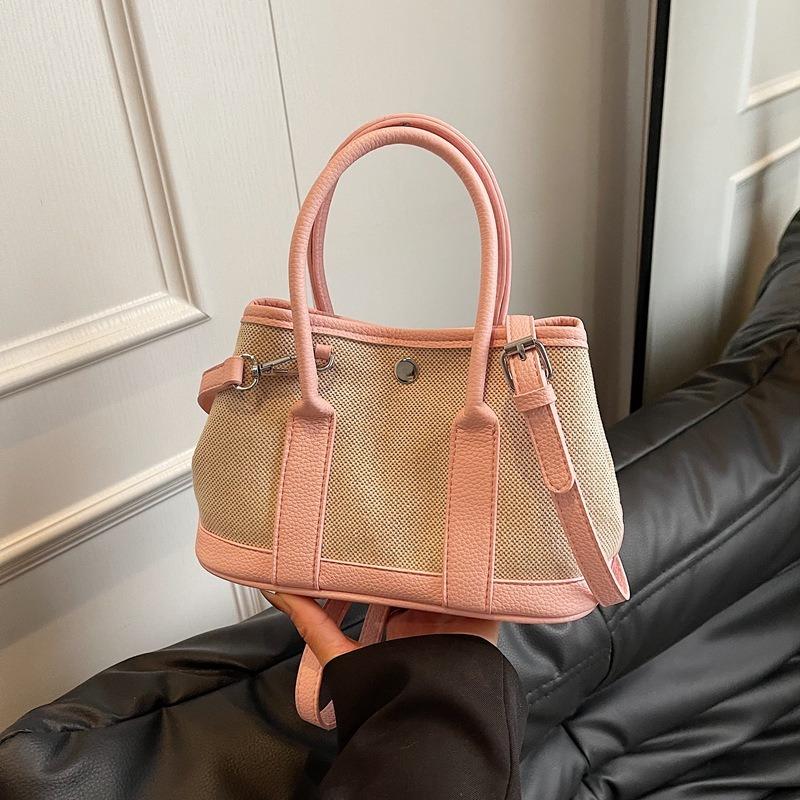 New contrasting color bucket bag women's commuter shoulder messenger bag bag large-capacity casual niche handbag