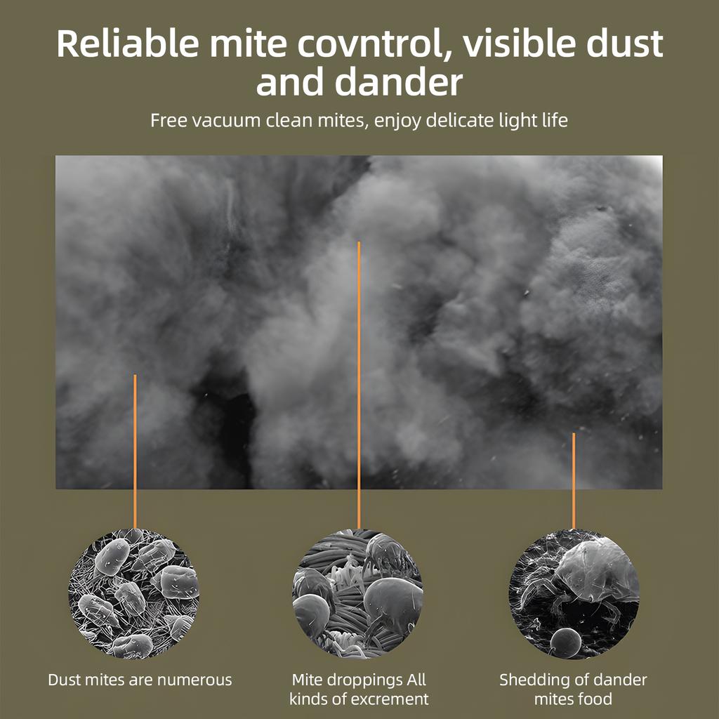 Bed Vacuum Cleaner 10KPa Strong Suction and Low Noise Purple Light Washable HEPA Filter for Deep