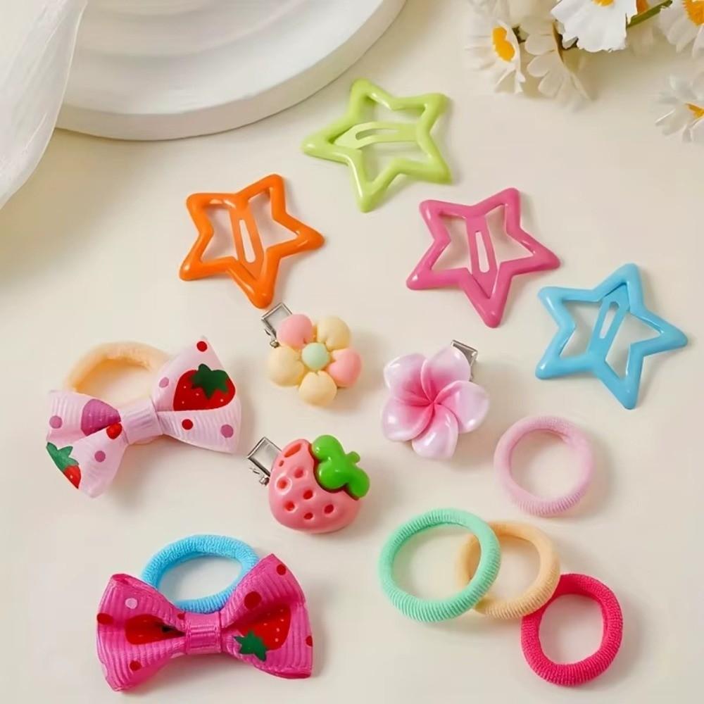 234/287/718/974pcs Elastic Rubber Butterfly Hairpins Flowers Style Kids Hair Ties Kit  Gift Giving
