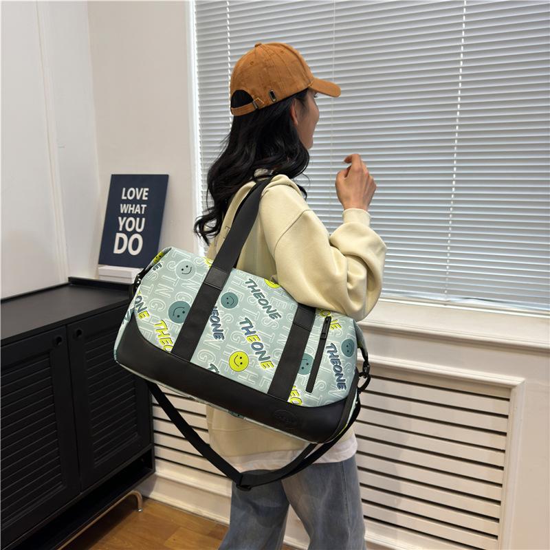 Large capacity leisure travel bag shoulder bag large capacity printed portable messenger bag multi-functional fitness bag