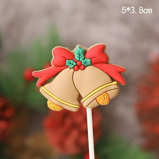 Christmas Decor Set: Card Inserts, Cake Toppers, Cup Garland, Wreath Ornaments, Strawberry Tower, Cartoon Star & Tree Decorations.