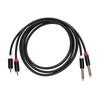 Gold Plated Dual 1/4 TS to Dual RCA Cable 1.5m / 4.9ft 6.35mm 2 RCA Port to 2 TS Port Cable Stereo Interconnect Cord