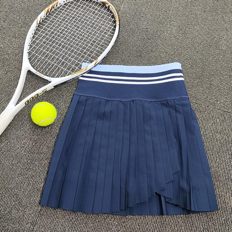 

Women s High-Waisted Pleated Tennis Skort: Quick-Drying, Anti-Exposure, Fake Two-Piece Design. M