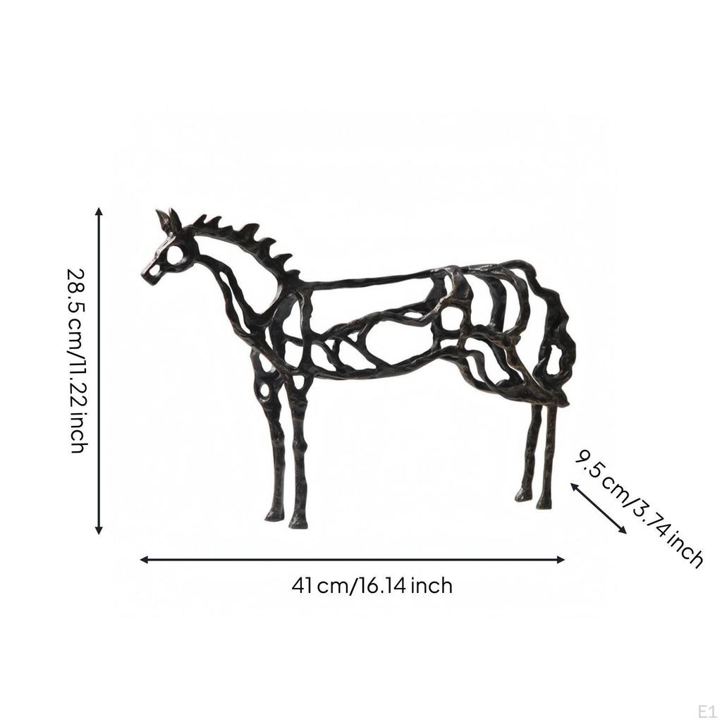 Openwork Horse Sculpture Hollow Metal Equine Figurine Skeletal Frame Animal Ornament