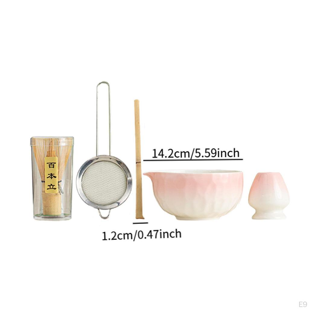 5-teiliges Matcha-Set, Porzellan, handgefertigt, chinesische traditionelle Utensilien für Teeliebhaber Schale