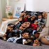 Football Superstar Multi‑Image Collage Flannel Throw Blanket, Soft Warm Cozy Bed Sofa Cover for Sports Fan Home