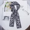 Korean Leopard Printed Skinny Scarf Women Soft Double Sided Neckerchief Hairband Lady Headband Bagscarf Female Neck Tie