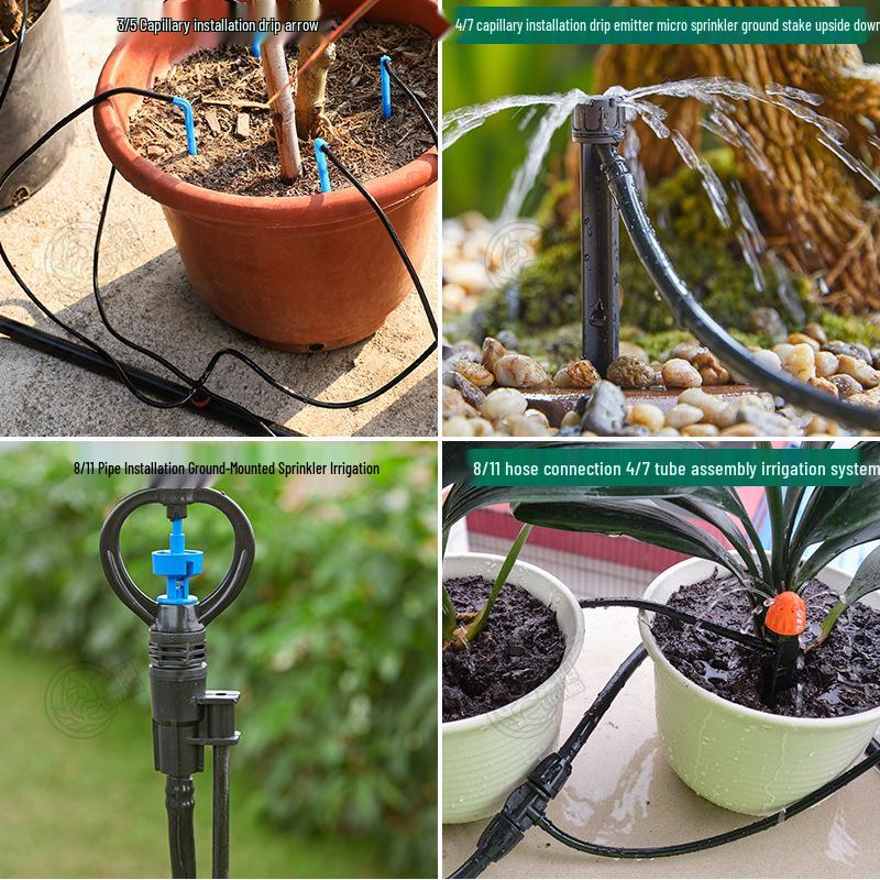 New Greenhouse Micro-Tube Automatic Drip Irrigation System for Flower and Fruit Trees (4/7 & 9/12 Main Tubes)
