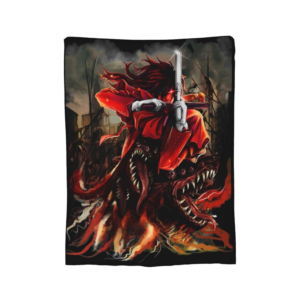 Anime Hellsing Blankets Fleece Print Breathable Ultra-Soft Throw Blanket for Home Travel Bedspread