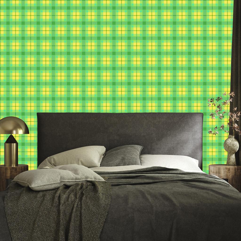 Candy Check Wallpaper Green and Lime for Living Room and Bedroom 50x1000