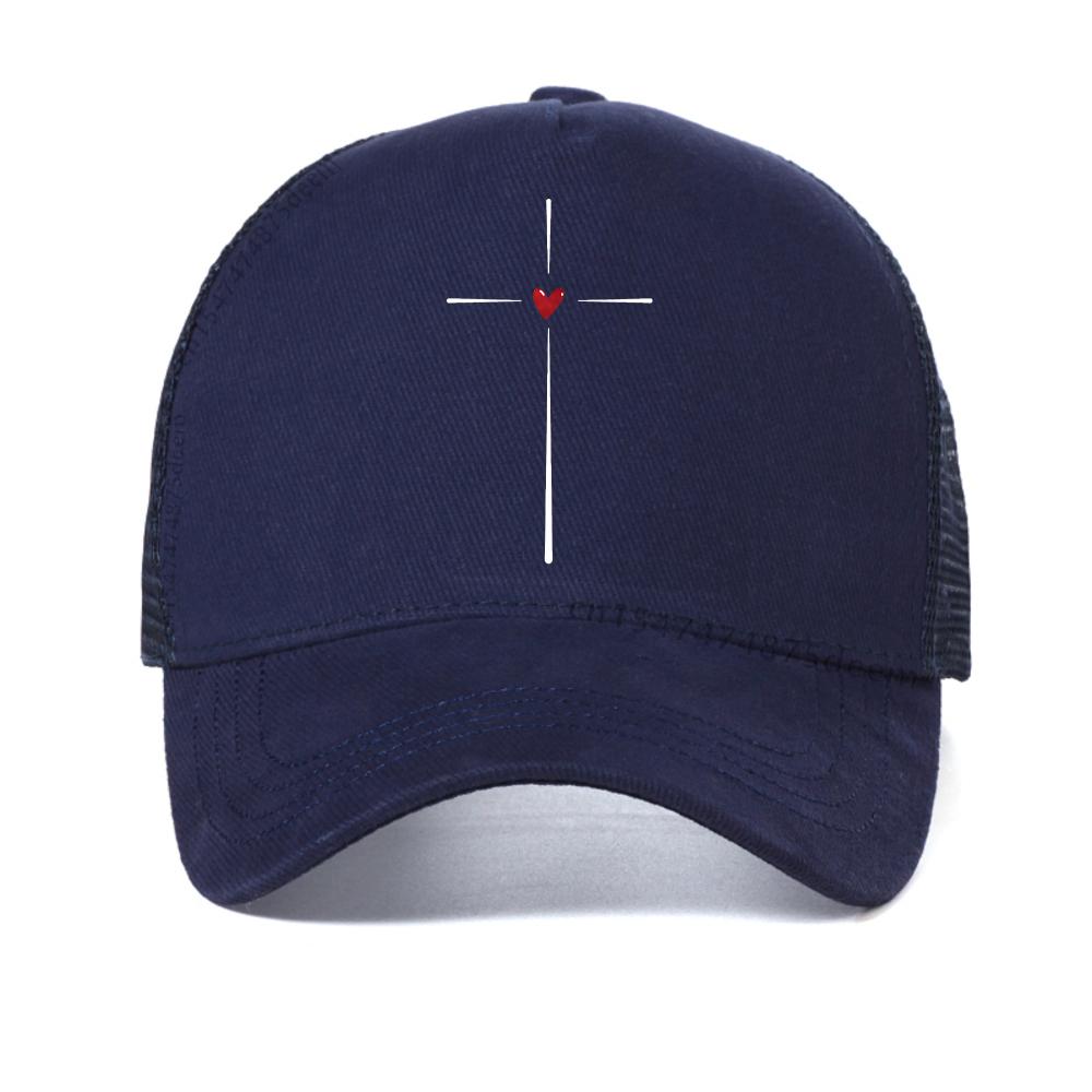 

fit Love Heart Graphic cap Adjustable universal cross and heartshaped printed baseball caps breathable casual snapback hat Adjustable