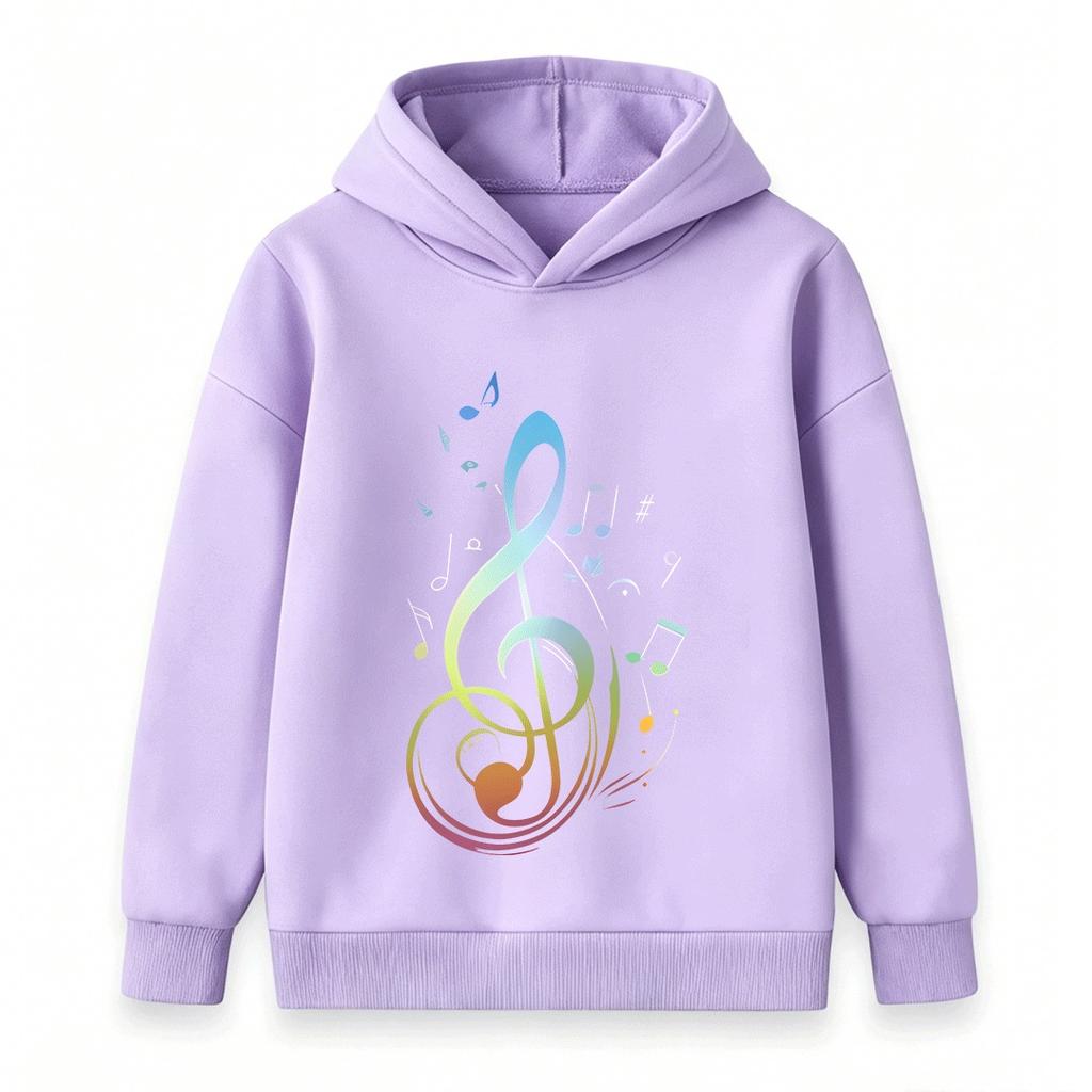 T-shirt a maniche corte con girocollo per bambini e ragazzi, 100% cotone, stampa colorata di chiave di violino e nota musicale, casual, morbida, traspirante, maglietta estiva per amanti della musica