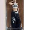 Pantaloni casual sport hip-hop cu imprimeu șarpe argintiu, cu uscare rapidă, de vară, subțiri, largi, mărime mare, tip utilitar, pantaloni de trening