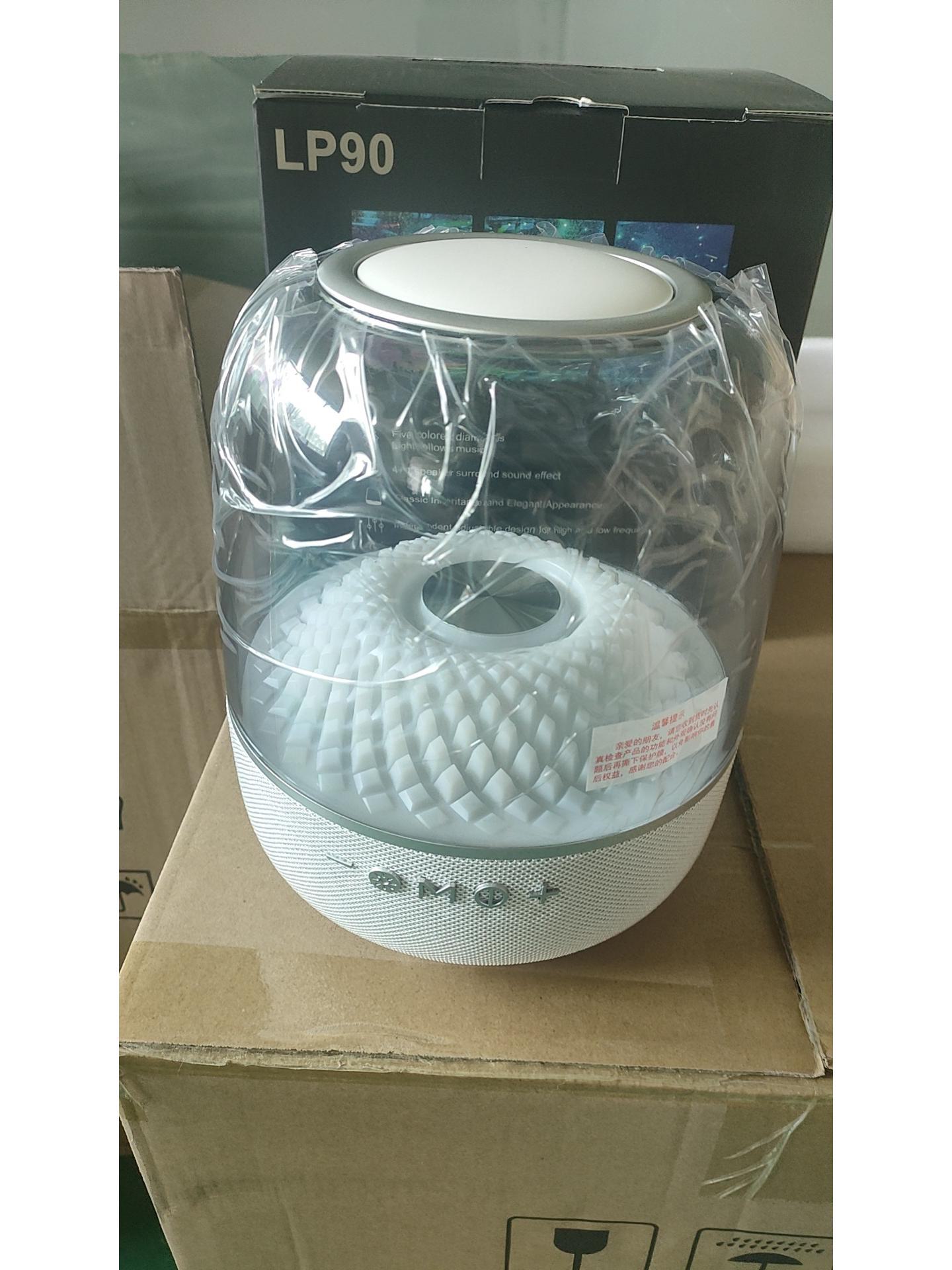 

Прозрачный стеклянный Bluetooth-динамик LP90 с красочным звуком и сабвуфером Home Surround top белый