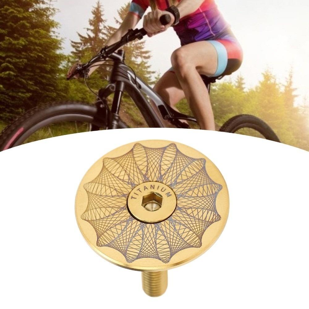 Titanium Alloy Bike Headset Top Cap Lightweight 28.6mm Bike Headset Stem Top Cap Rustproof Bike Headset Stem Cap золотой
