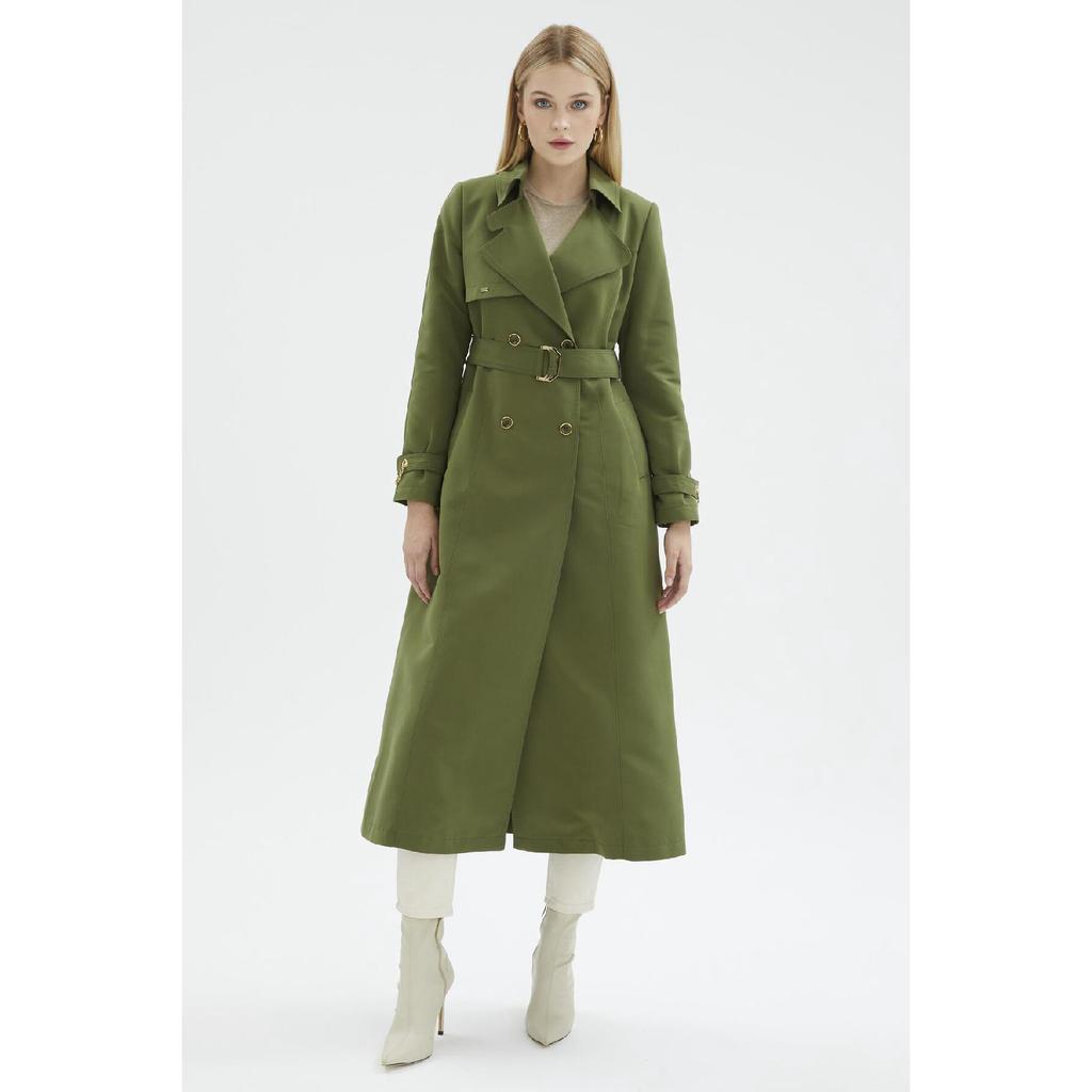 Łańcuszek i pasek Szczegółowy czarny trencz 12615