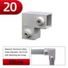 25x25mm Square Tube 30mmx30mm Pipe Fixed Joint New Aluminum Alloy Elbow  with Matching Set Screw