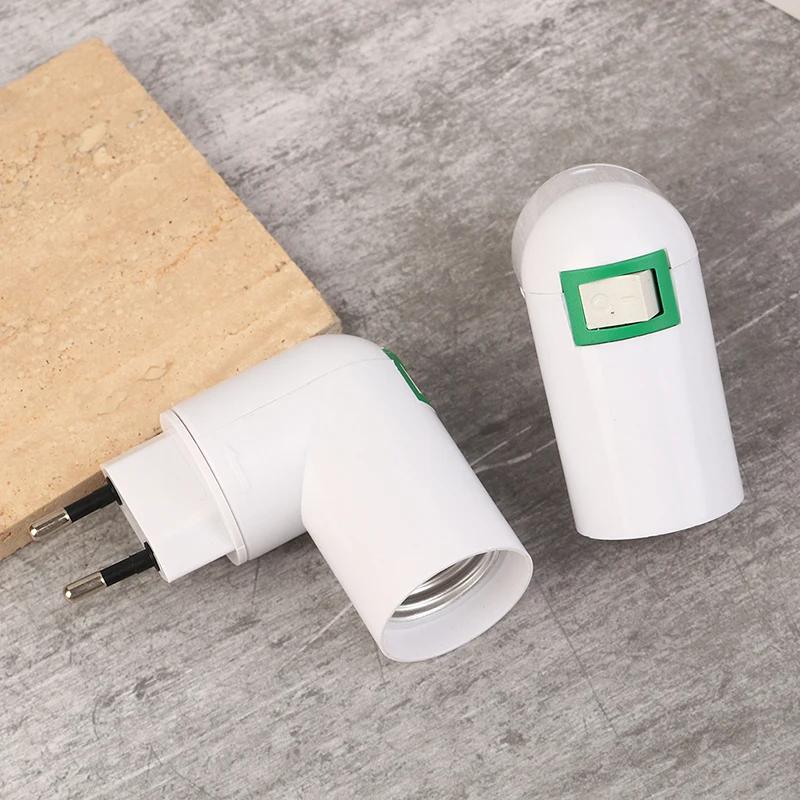 1pc E27 Socket Lamp Bulb Adapter 360 Degrees Adjustable Light Bases, Lamp Holder Converter Light Bulb Adapter For EU US Plug