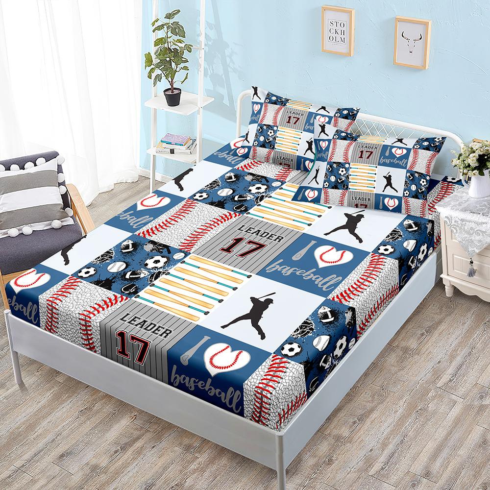 Three-Piece Mattress, Bed Cover, Baseball Sports Mattress, Protective Cover.