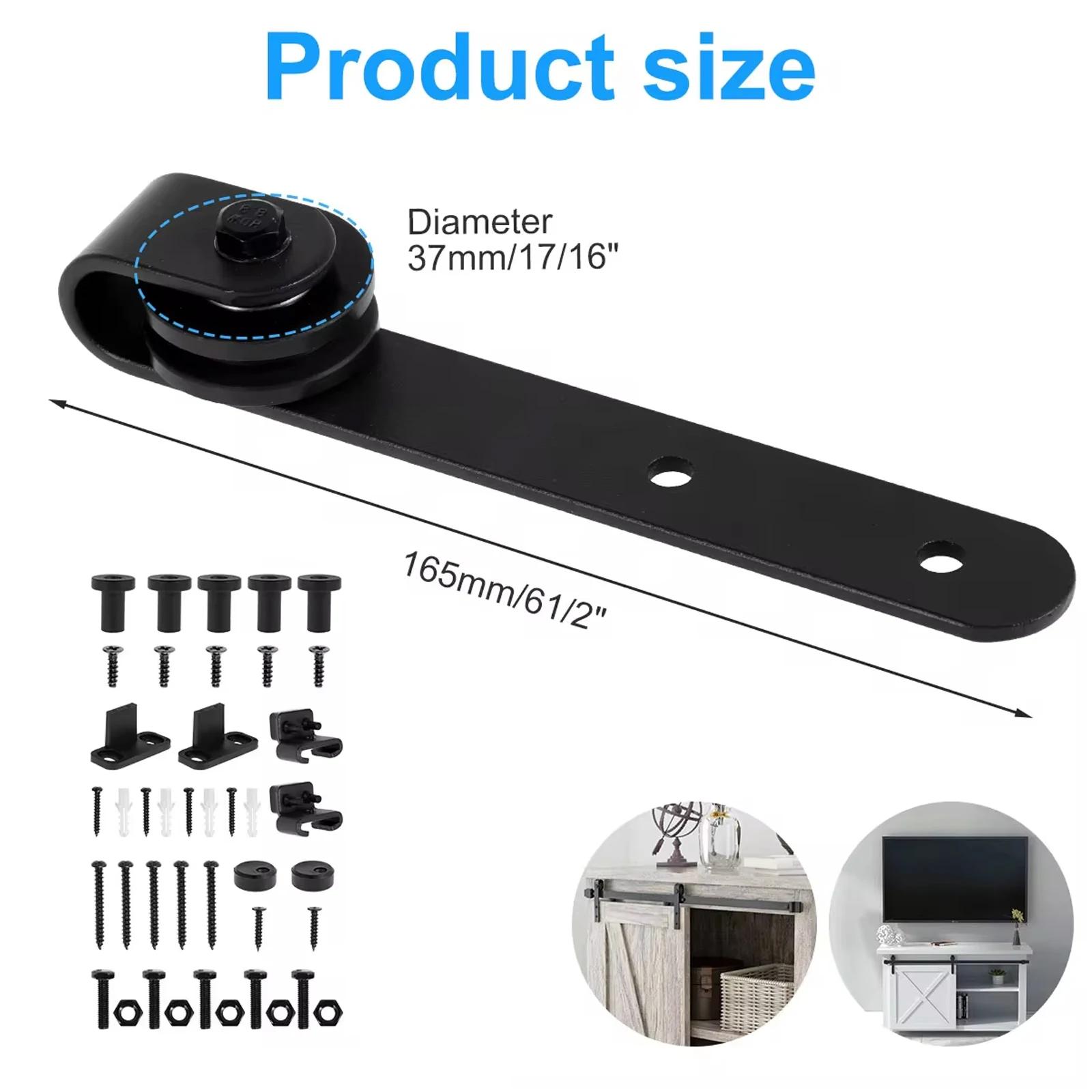 

6 шт/2 шт раздвижная амбарная дверь ролики подвески совместимы с большинством амбарных дверей прочная система колесных направляющих дверные аксессуары 2PCS