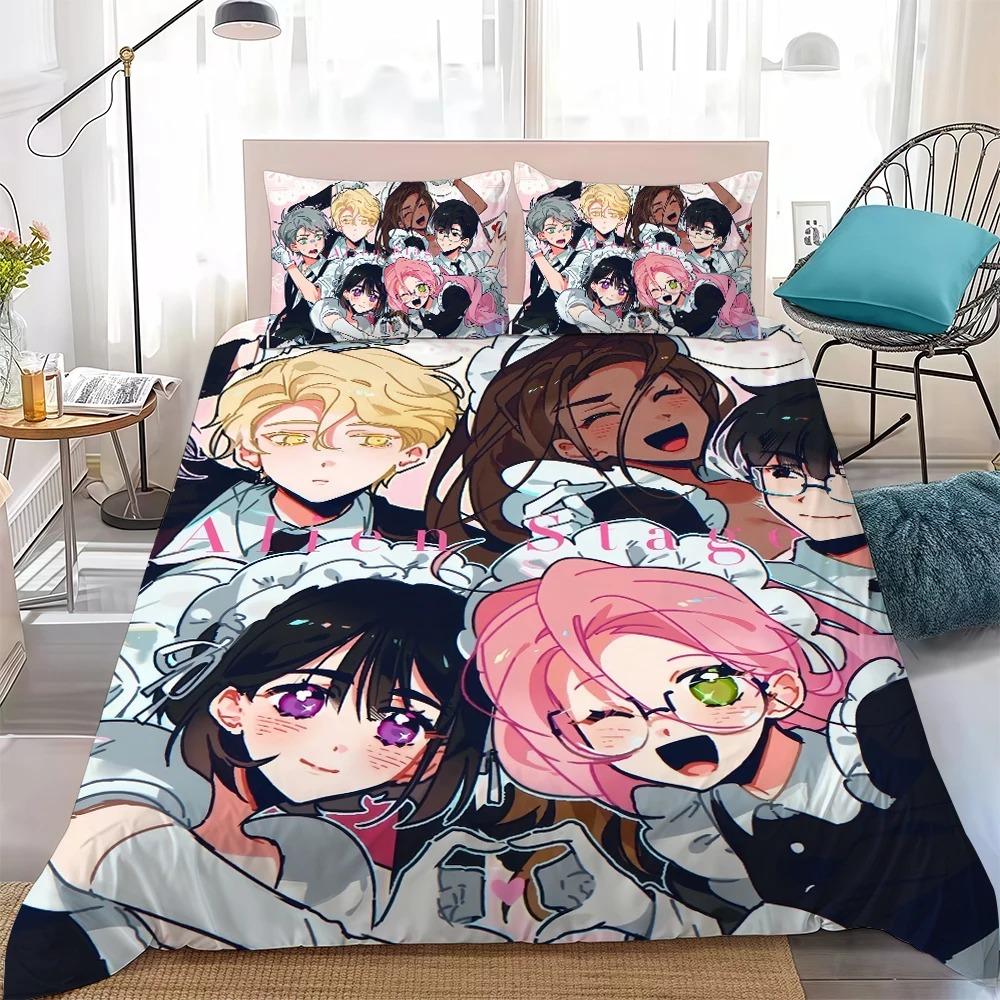 Jeu Anime A-Alien Stage Ensemble de Literie Housse de Couette Ensemble Belle Fille Cadeaux Housses de Couette Ensemble de Taies d'Oreiller Décoration Chambre d'Enfant 150x200cm (3pcs)