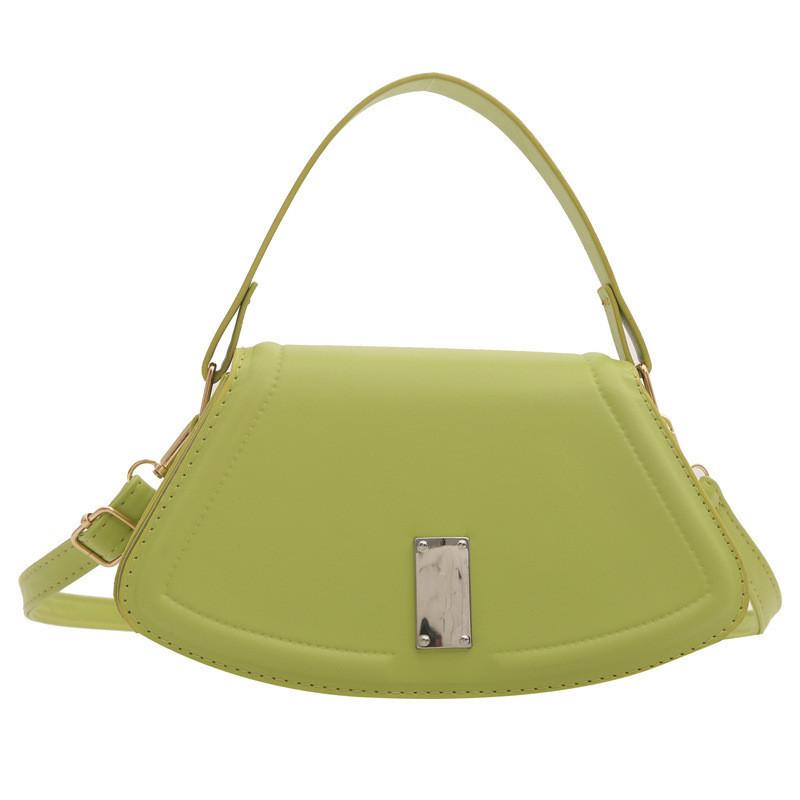 Modern Street Style Pu Leather Crossbody Bag With Inner Slip Pocket For Ladies зелёный