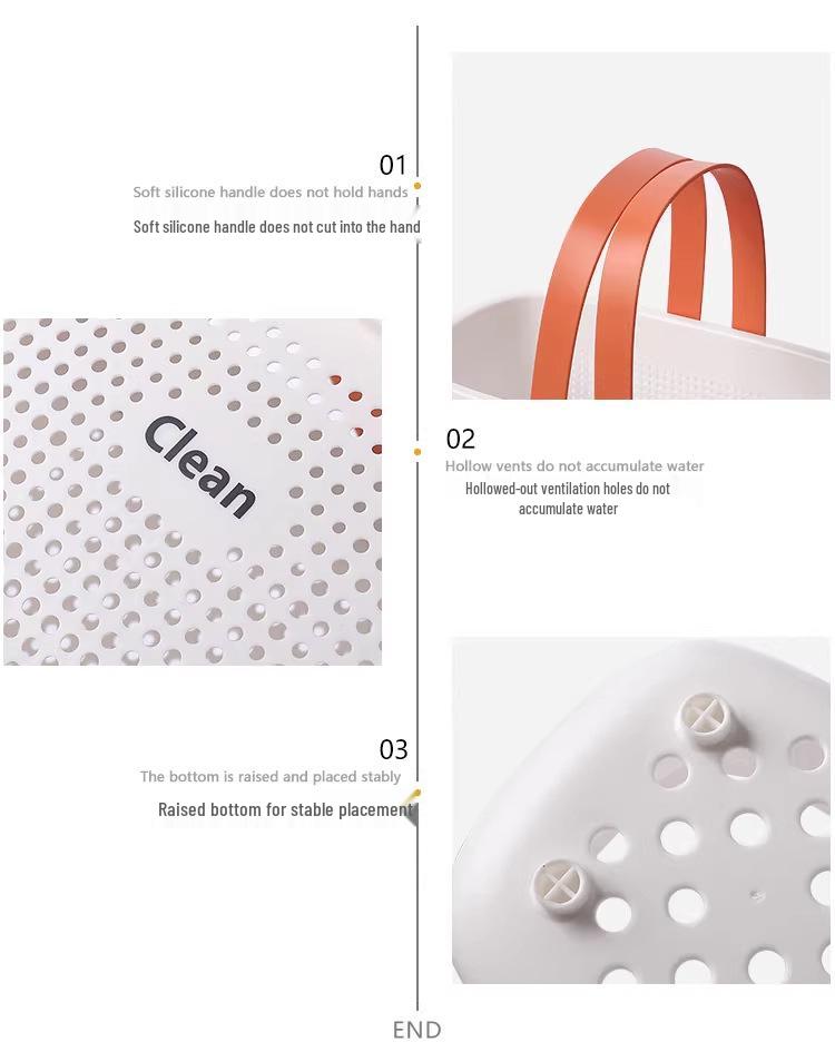 Handheld Bathroom Toiletries Basket - Large Capacity for Men's and Women's Bath Essentials