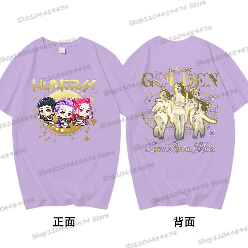 Harajuku KPop Demon Hunters Tshirts Vintage Cartoon Cotton T Shirt Hip Hop 2025 Hot Movie Tees Streetwear Women Men Tops Gifts