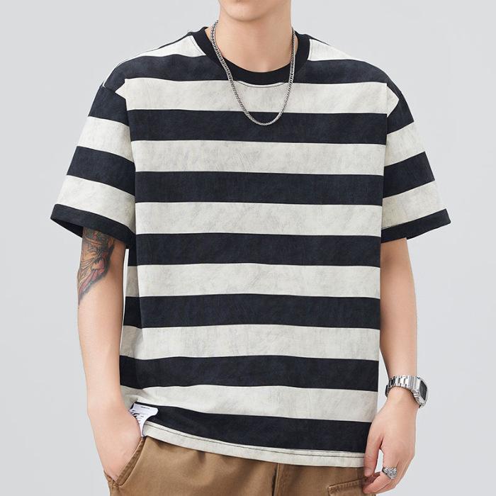 Men's New Summer Loose Round Neck Short-sleeved T-shirt Thin Printed Short T-shirt