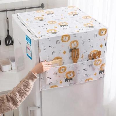 PEVA Refrigerator Dust Cover Washable Printing Foldable Storage Dust Cover Waterproof with Storage Bag Household Appliance Cover
