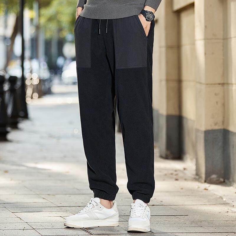FAPAI Men's Fleece Windproof Straight-Leg Jogger Pants