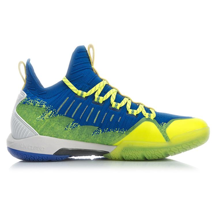 New LiNing Cool Shark Cushioning, Breathable, Lightweight, Slip Resistant Low top Badminton Shoes Unisex Blue Green AYZP005-2
