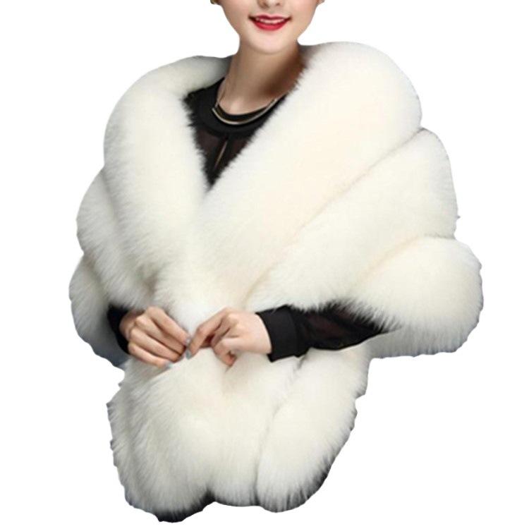 Winter bride imitation fur coat shawl cape cheongsam wedding dress cape women's thermal top imitation fox hair