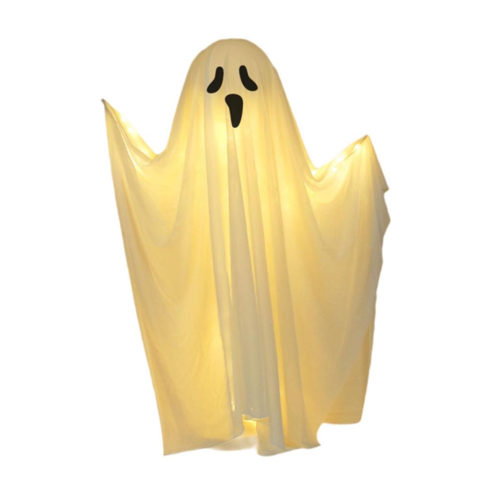 Halloween Decorations Outdoor Theme Park Layout Glowing Spooky Ghost Scary Standing Ghost Decoration for Porch Front Door
