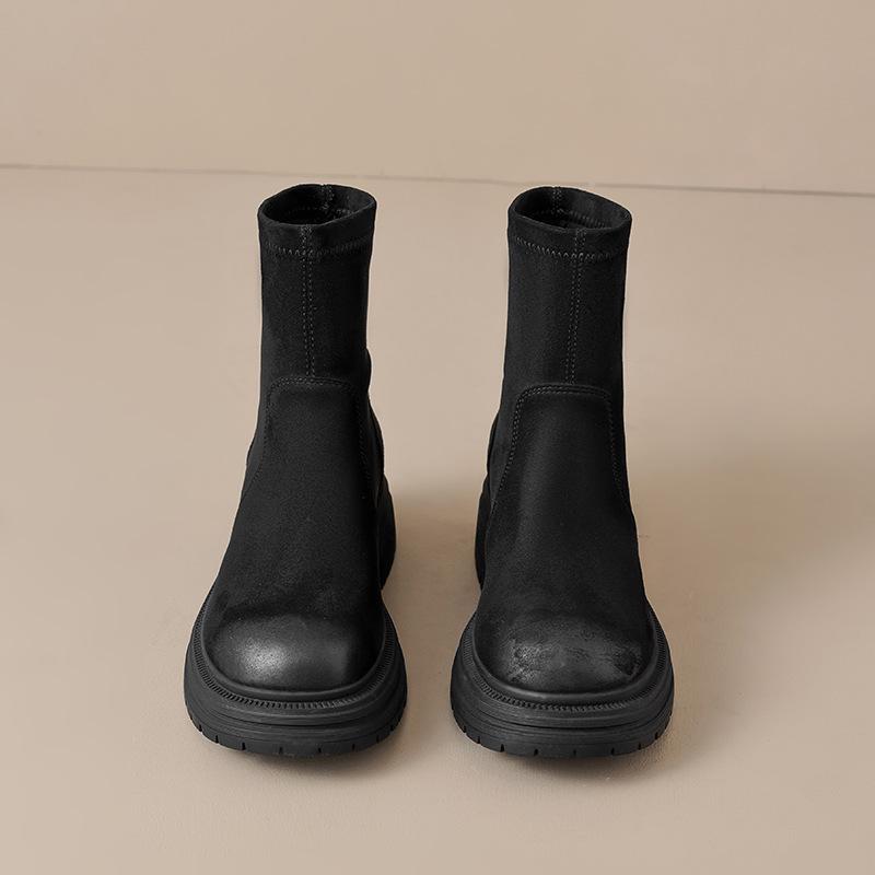 Augustine brown Martin boots women's 2025 new autumn and winter Maillard short boots platform Chelsea cigarette boots