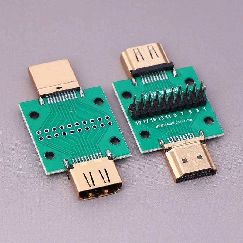 Hdmi A Type Male To Female Test Board Mini Connector With Board Pcb 2.54Mm Pitch Dp Hd A Female To Male Adapter Board
