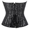 New Style Silver Black Sequin Strapless Bodycon Top with Bra Support Corset Bodysuit for Women