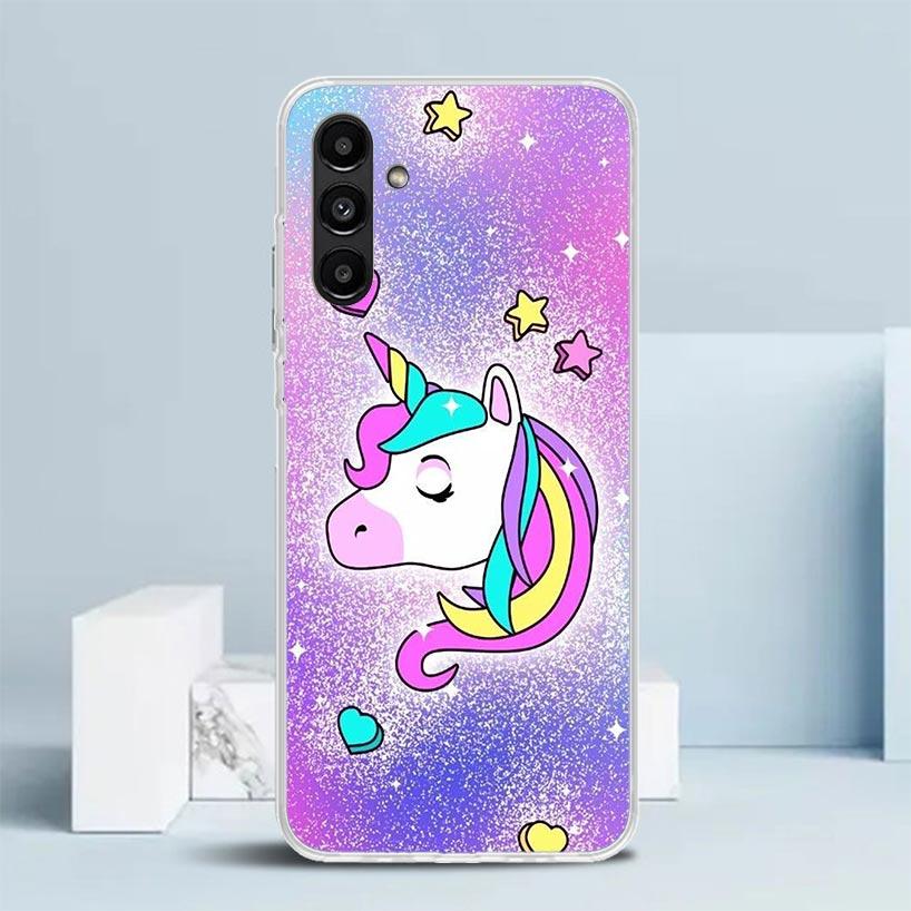 Pink Unicorn Rainbow Phone Case For Samsung Galaxy A17 A37 A57 A16 A15 A14 A13 A56 A55 A54 A53 A36 A35 A34 A33 A26 A25 A24 A23 G