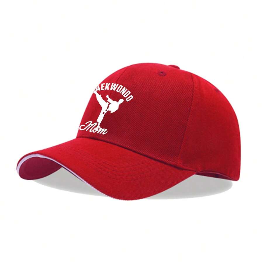 Taekwondo Mom Printed Adjustable Baseball Cap For Women Casual Breathable Sports Fan Hat