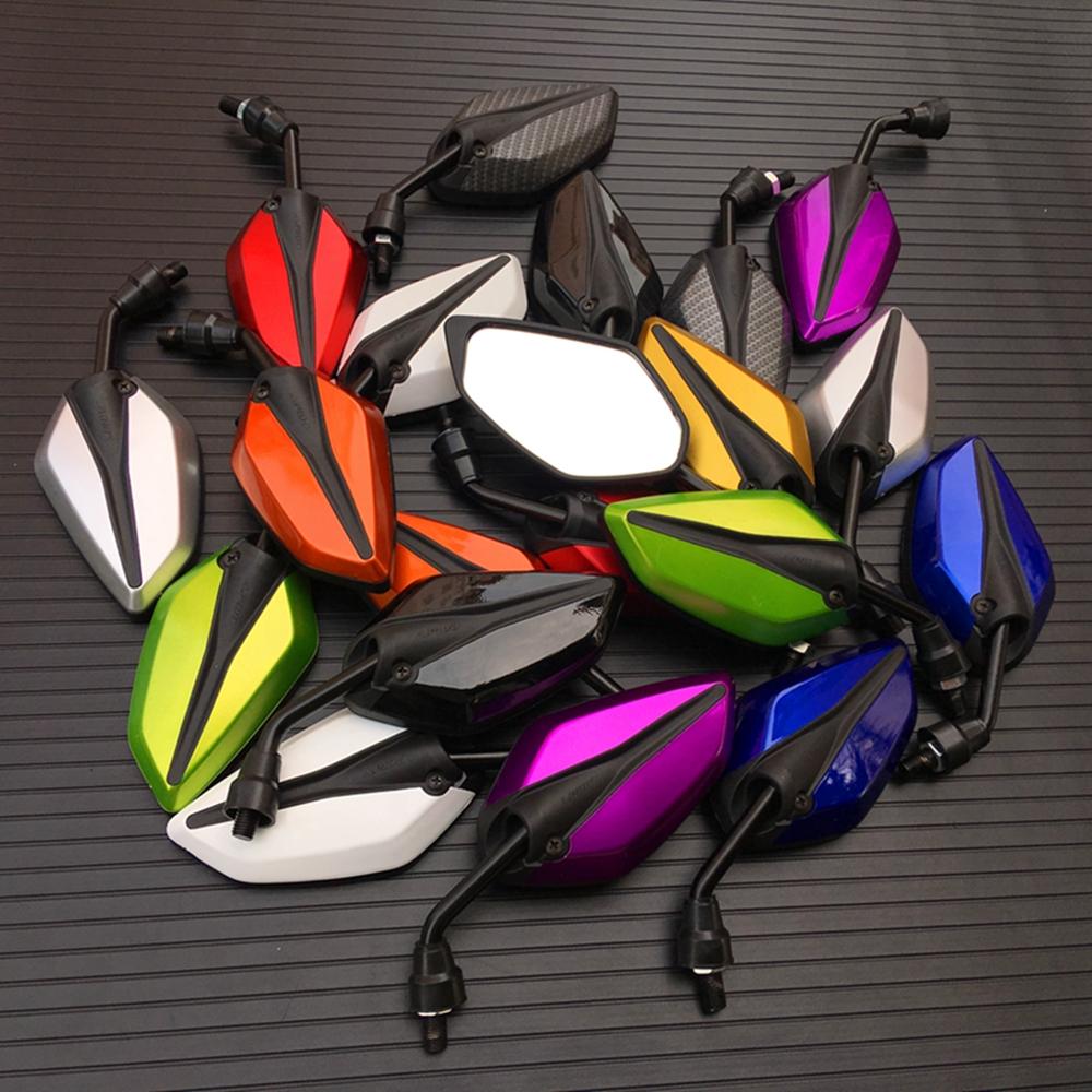 2Pcs/Pair Motorcycle Mirror Scooter E-Bike Rearview Mirrors Electrombile Back Side Convex Mirror 10mm Carbon Fiber