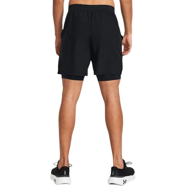 Under Armour Logo Print Mid-Waist Quick-Dry Drawstring Casual Shorts Men Bottoms Black 1382641-001