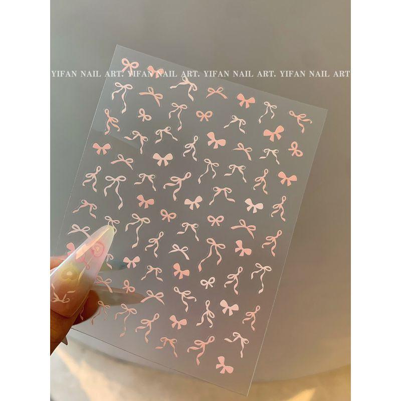

Princess Bowknot Macaron Nail Sticker J193-4. [Powder ribbon Bows. 1]]