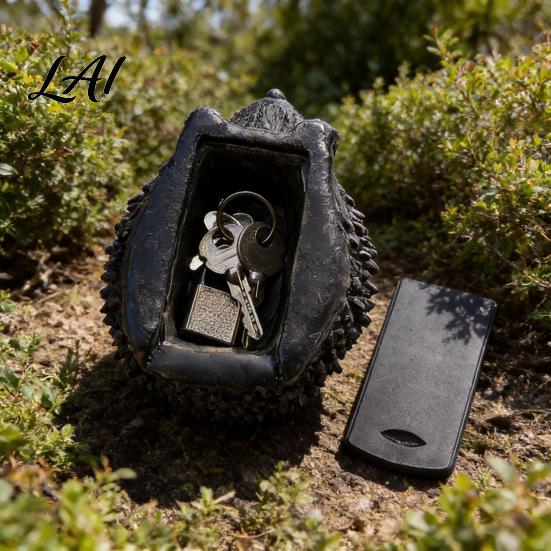 Realistic Hedgehog Home Decor Resin Statue Storage Ornament Waterproof Box for Garden Garden Animal Figurine Indoor Outdoor Landscape Decoration