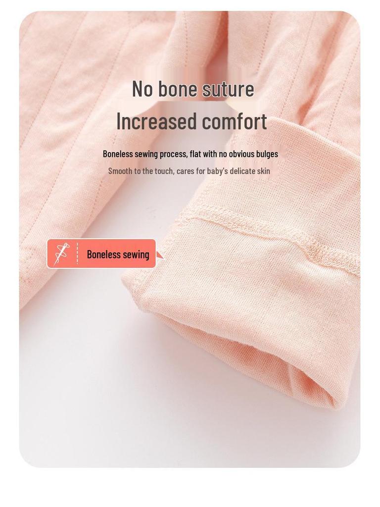 Baby Thermopajama-Set aus Baumwolle mit hohem Bund und knochenlosem Design