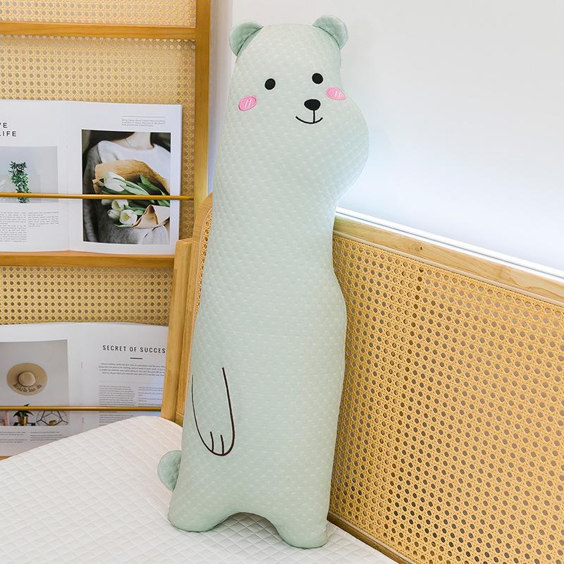 

Летняя кукла белого медведя, лежащая собака, подушка-плед из ледяного шелка для кровати, длинная подушка для ног для сна, девушка спит 80cm【0.8kg】 зелёный