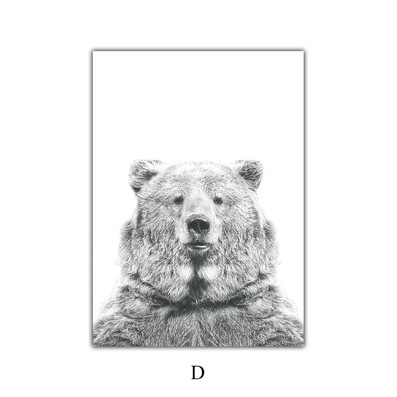 Babyzimmer-Tier-Wandposter, Zoo-Elefant, nordischer Stil, Kinderzimmer-Wand-Kunstdrucke an der Wand, Poster, Leinwand-Bild, Dekor-Wandbild