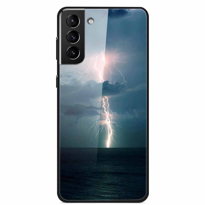 For Samsung S22 5G Cases S22Plus S22Ultra 5G Tempered Glass Hard Back Cover for Samsung Galaxy S22 Plus Case S22Ultra S22+ Cover