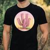 T-Shirt Herren Rosa Kaktus Motiv Baumwolle Größe XS bis 5XL