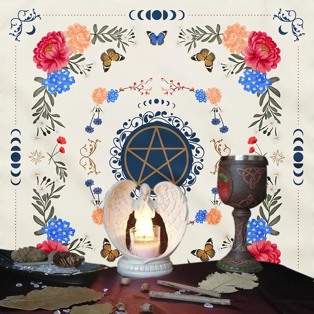 Tarots Tablecloth Altars Cloth Eye Moon Pattern Astrology Tablecloth Divinations Card Cloth Tapestry Wall Decoration